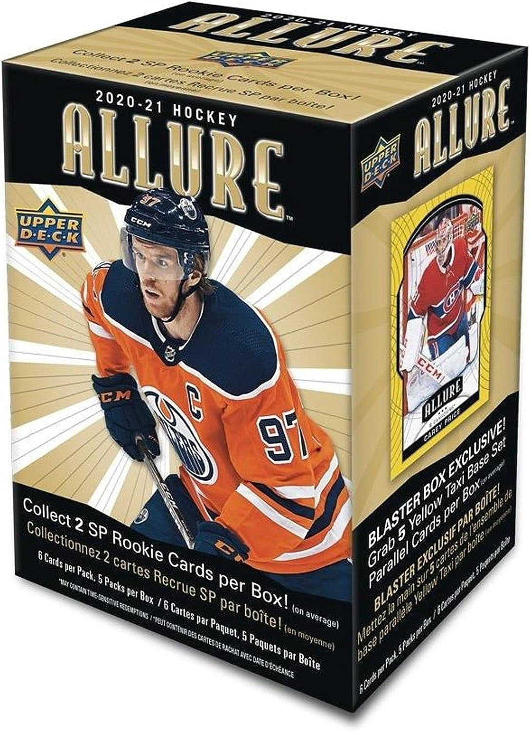 2020-21 Upper Deck Allure NHL Hockey Blaster Box - 6 Packs per Box - 5 Cards per Pack - Look for Blaster Exclusive Yellow Taxi Parallel